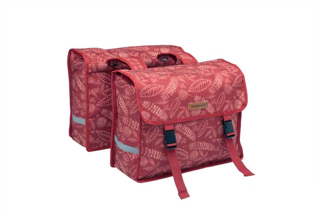 Dubbele-Fietstas-New-Looxs-Fiori-Double-30-Liter-Forest-Red Dubbele-Fietstas-New-Looxs-Fiori-Double-30-Liter-Forest-Red